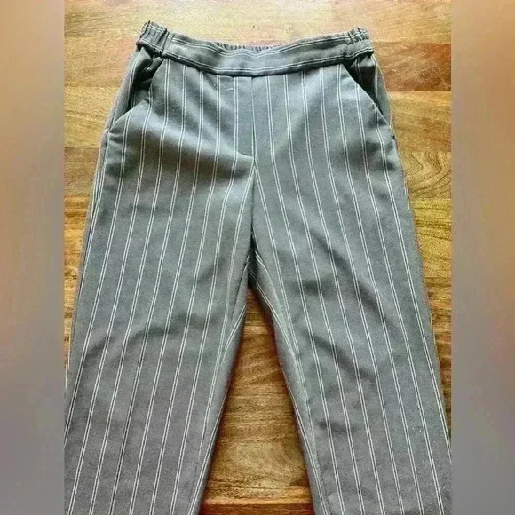 Mango Striped Trouser Dress Pants | Gray | XS - Picture 2 of 13